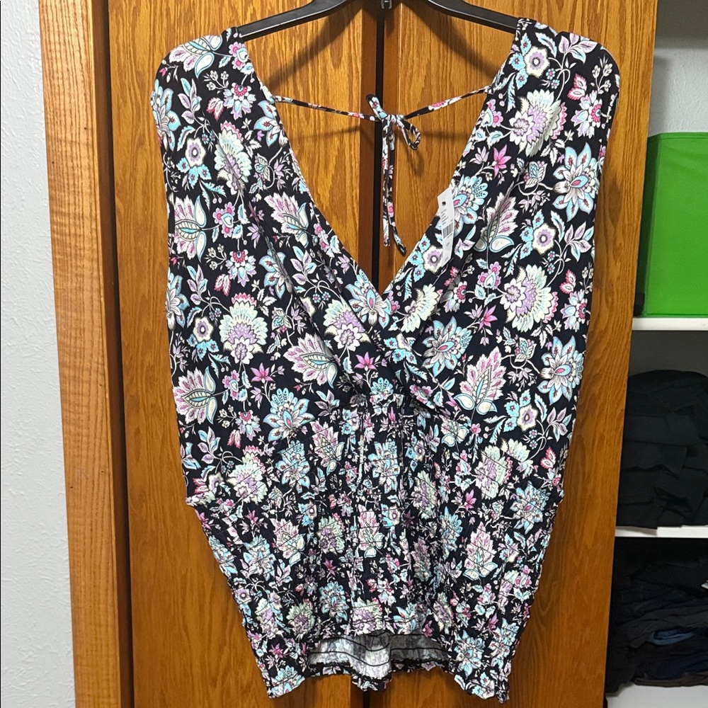 Torrid Black Floral Blouse